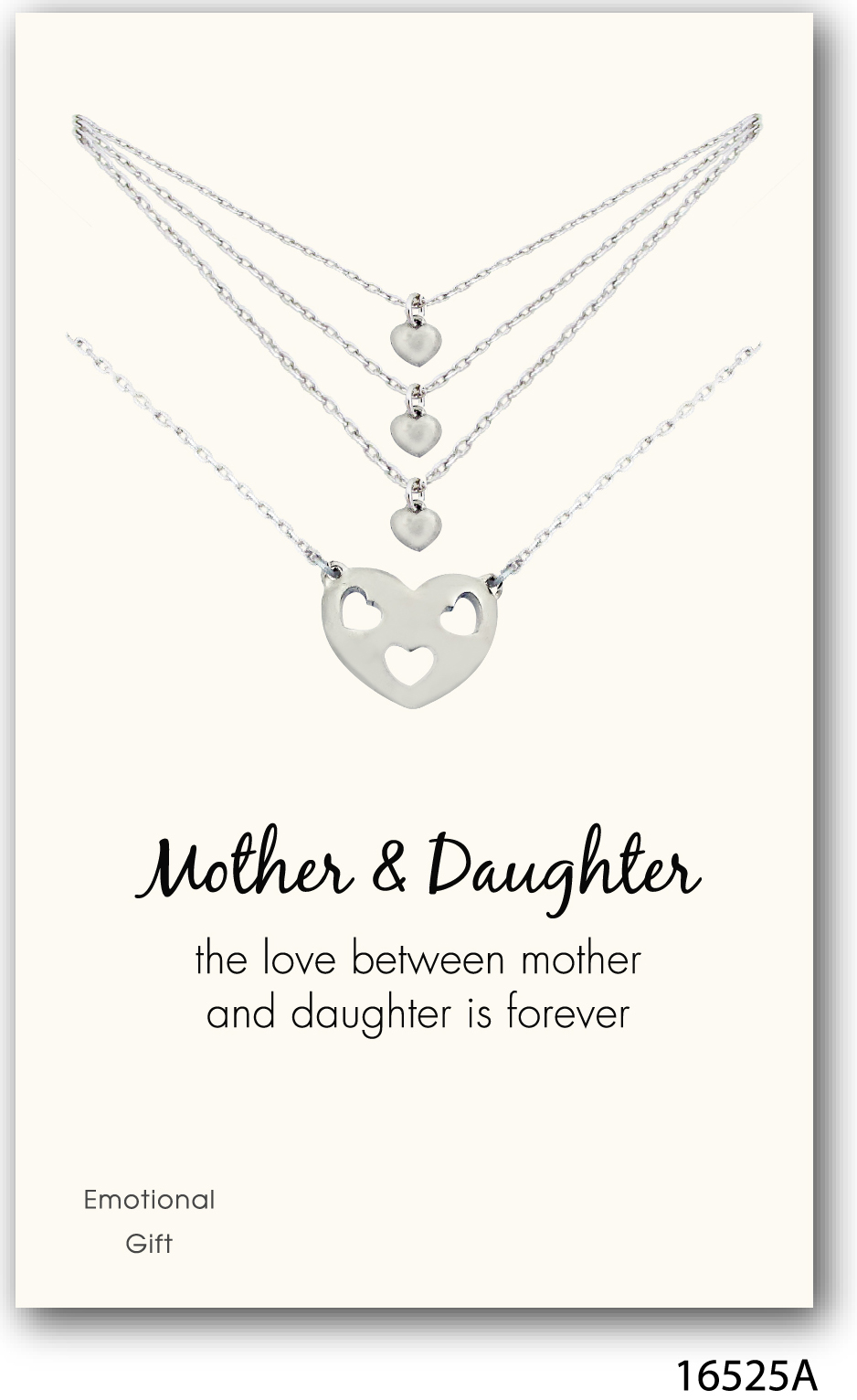 Mother and daughters 4 hearts silver pendant